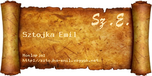 Sztojka Emil névjegykártya